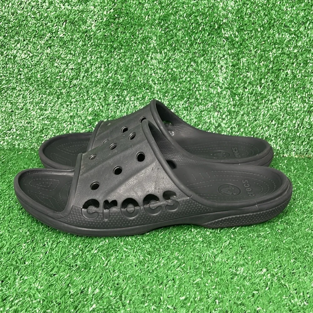 Crocs Baya Relaxed Fit Slides Black Men's Size 12